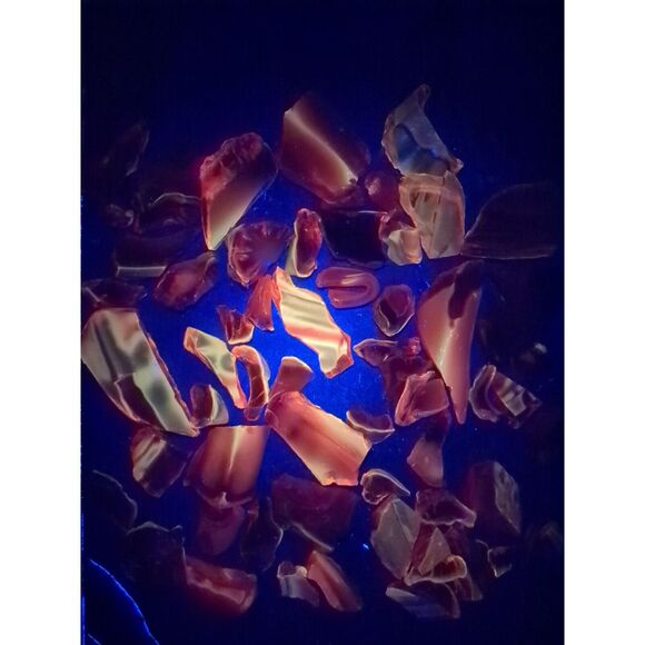 Ruby Amberina Glowing Swirl Slag Uranium Glass Cullet Assortment #4GA10 - Picture 2 of 6